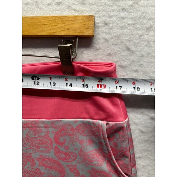 Paisley Pink Grey Skort Pickleball Tennis Golf Stretch Knit L Pockets Athleisure - Picture 4 of 9